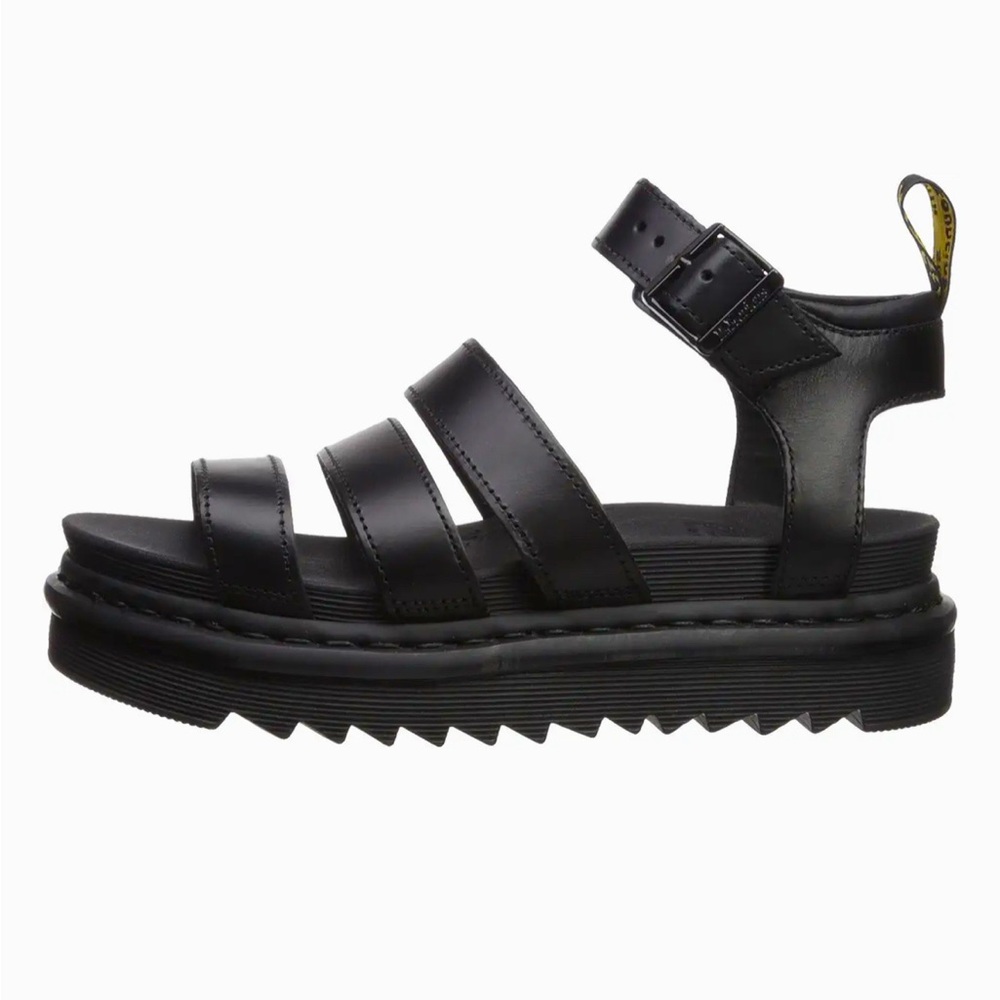 DR MARTENS Black Strappy BLAIRE Platform Sandals SZ 9